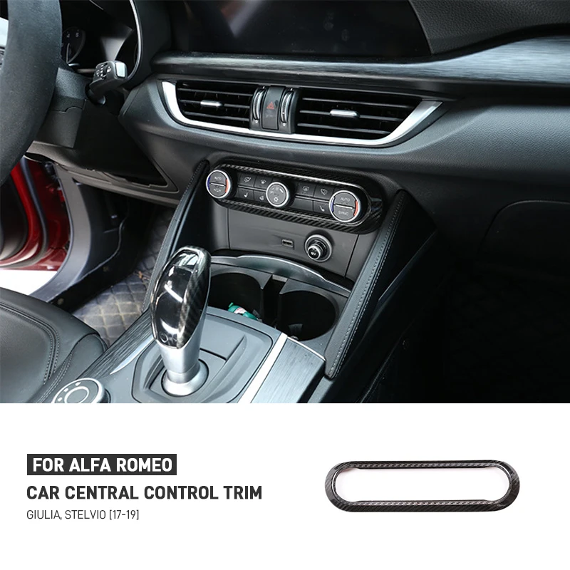 

Real Carbon Fiber For Alfa Romeo Giulia Stelvio 2017-2019 Center Control CD Air Conditioning Adjustment Frame Trim Cover Sticekr