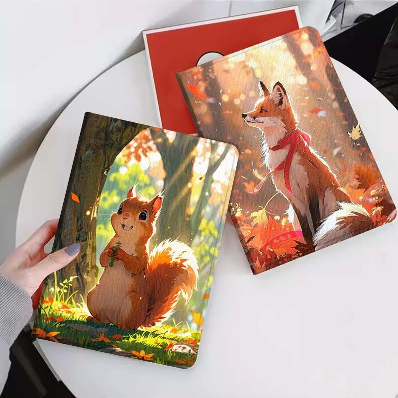 

Cute Red Fox Autumn For Xiaomi Mi Pad Mini 4 5 6 7 SE Pro Plus Redmi Pad 2 SE 2025 8.8 11 Foldable Tablet Case Gift
