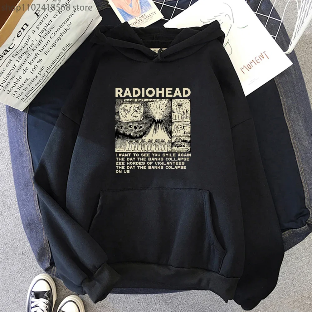 

Radiohead Vintage Print Hoodies Hip Hop Rock Band Music Album Print Sweatshirts Mens Oversized Clothes Harajuku Women Top Unisex