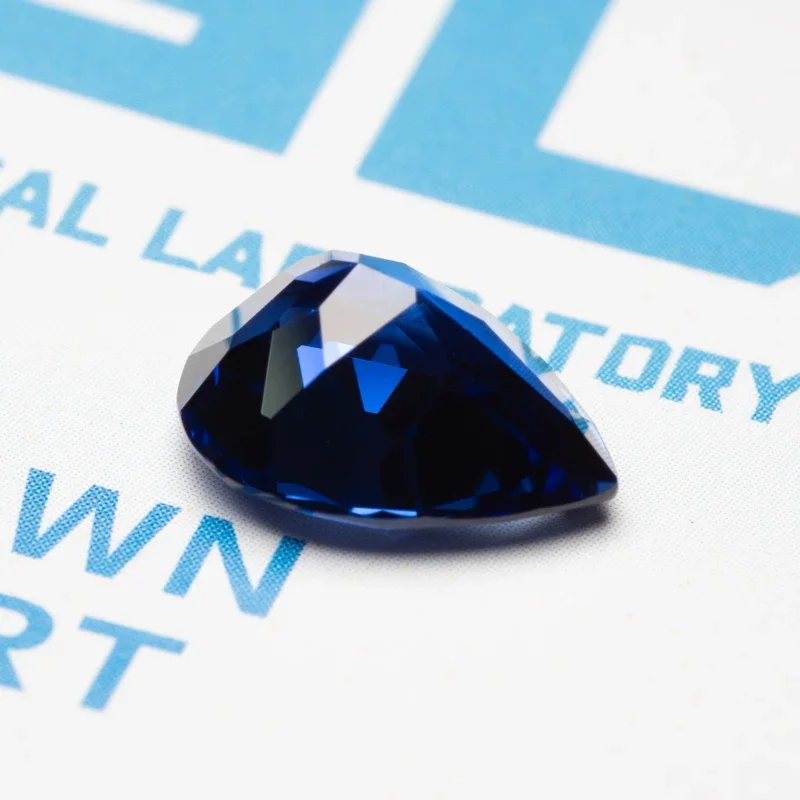 Lab Grown Sapphire Pear Shape Royal Blue Color for Charms Jewelry Making DIY Ring Necklace Earrings Main Materials Certificate