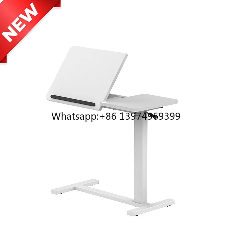 2025 Hot Selling Overbed Table in Hospitals and Clinics Medical Adjustable Height Pneumatic Bedside Table With Wheels