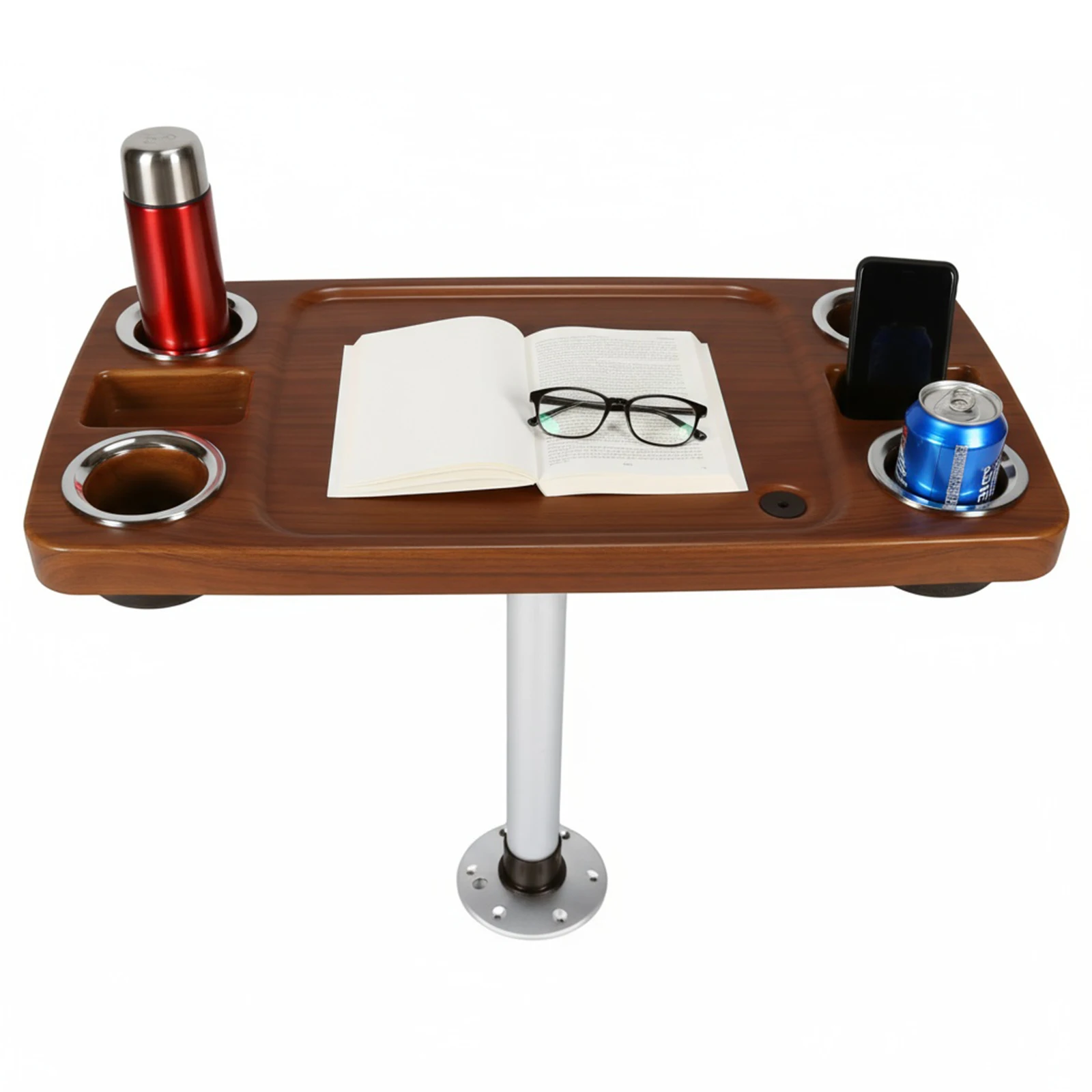 

Стол для морской коммерческой машины, 4 держателя для напитков, 2 подставки для телефона, 34X18 дюймов, обеденный стол из тикового дерева, лакированный, пластиковые аксессуары для корабля