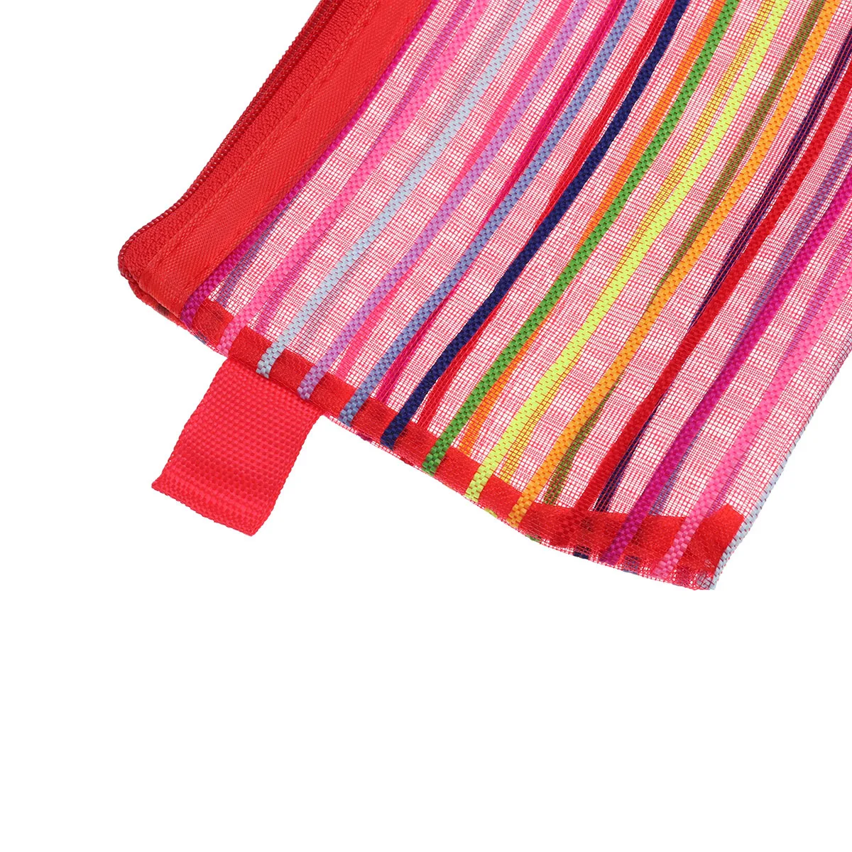 

12Pcs Nylon Mesh Pencil Case Zipper Closure Rainbow Stripes for School Office Travel Accessories Red Mesh Pencil Case