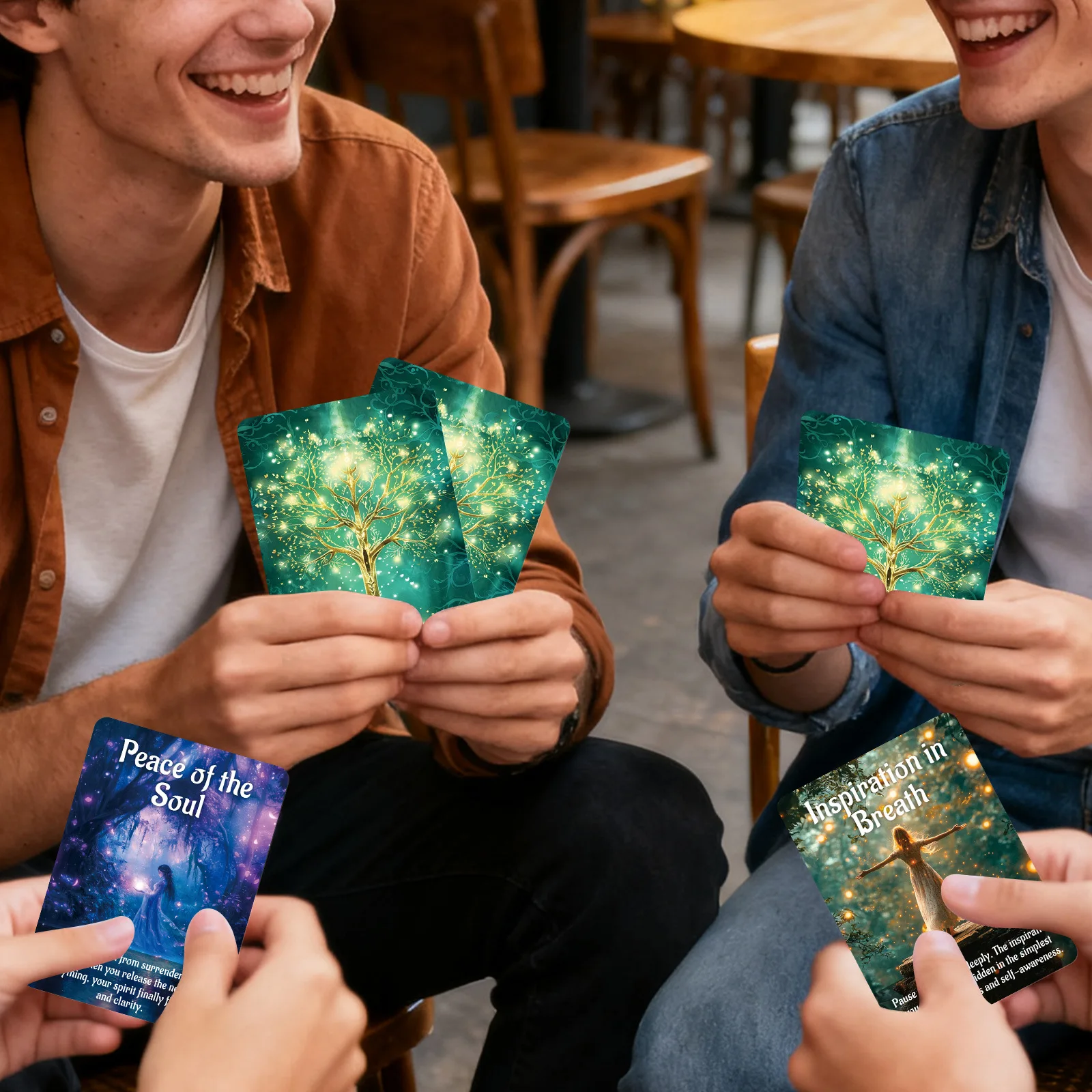 

50PCS Tarot Cards with Forest God Design for Party Games and Family Entertainment