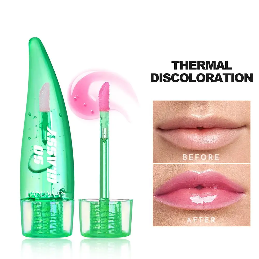 Color-Changing Mirror Glass Lip Gloss, Transparente Lip Glaze, Ilumina Linhas de Óleo, Longa Hidratação Maquiagem, duradoura, W3V8