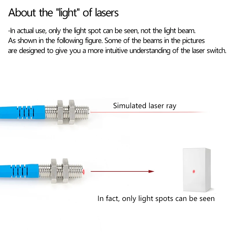 M8 laser sensor, diffuse reflection photoelectric switch sensor, infrared visible light induction switch, electric eye