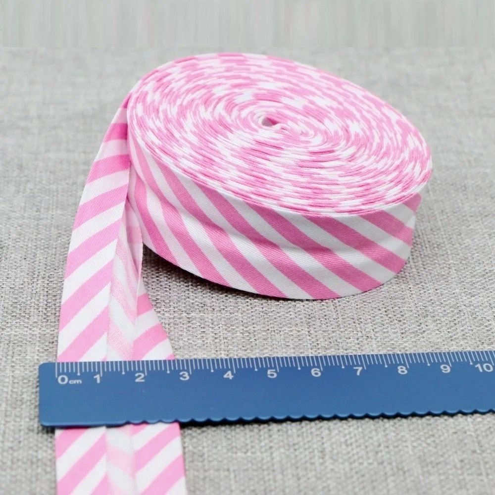 100% Cotton Bias Binding Tape Plaid fabrics Welt Cloth Strip  for DIY Sewing Ribbon 25mm x 5meters