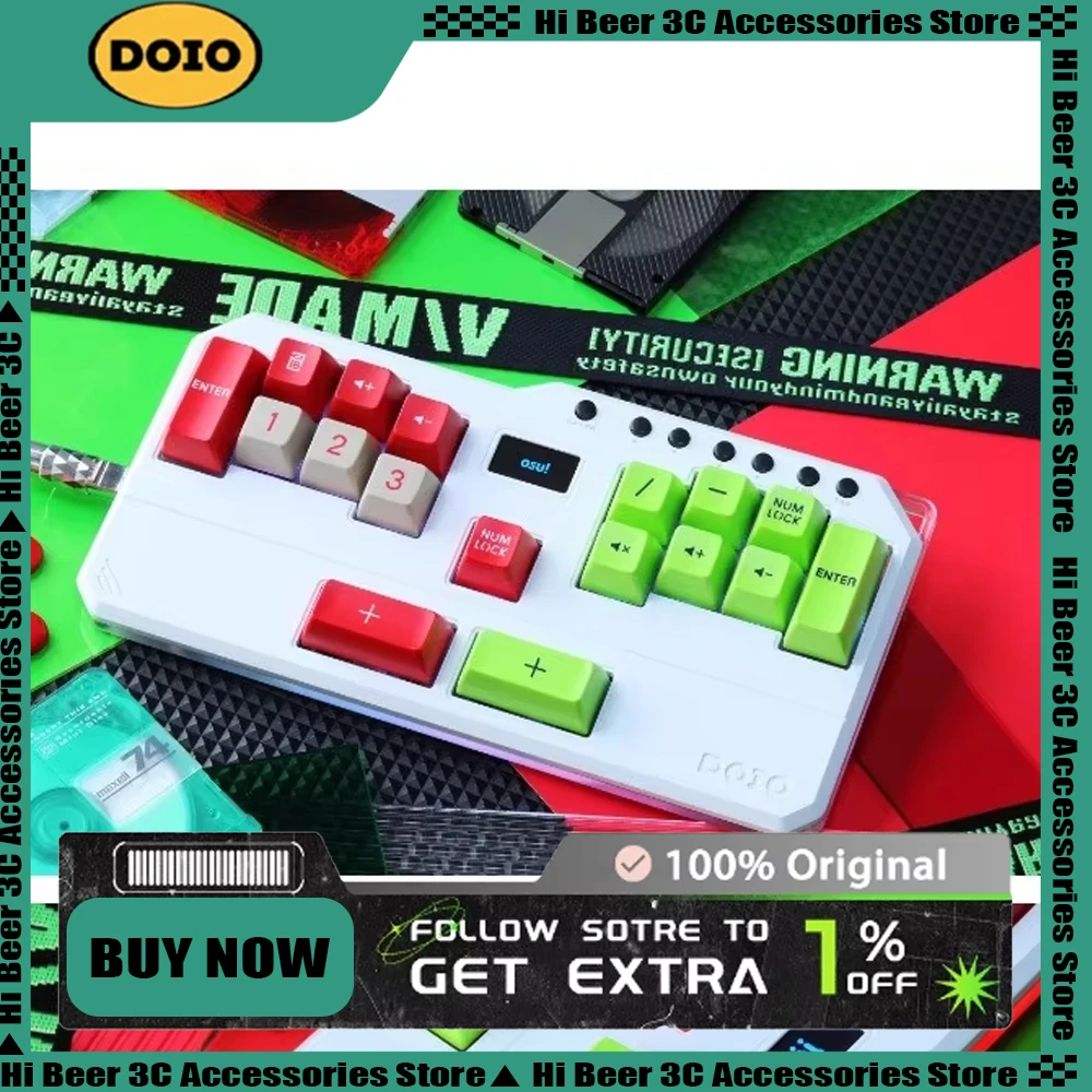 Doio Hitbox Kbgm-H10 Game Keypad Aluminium Alloy Custom OSU/DJMAX/Muse Dash/EZ2ON Keypad HotSwap Keypad For Computer Gamer Gifts