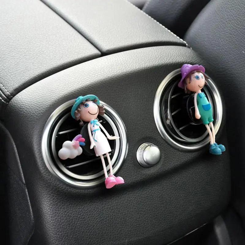 Car Aromatherapy Clip Car Air Outlet Aromatherapy Diffuser Long-lasting Cute Characters Design Car Smell Air Freshener Bathroom