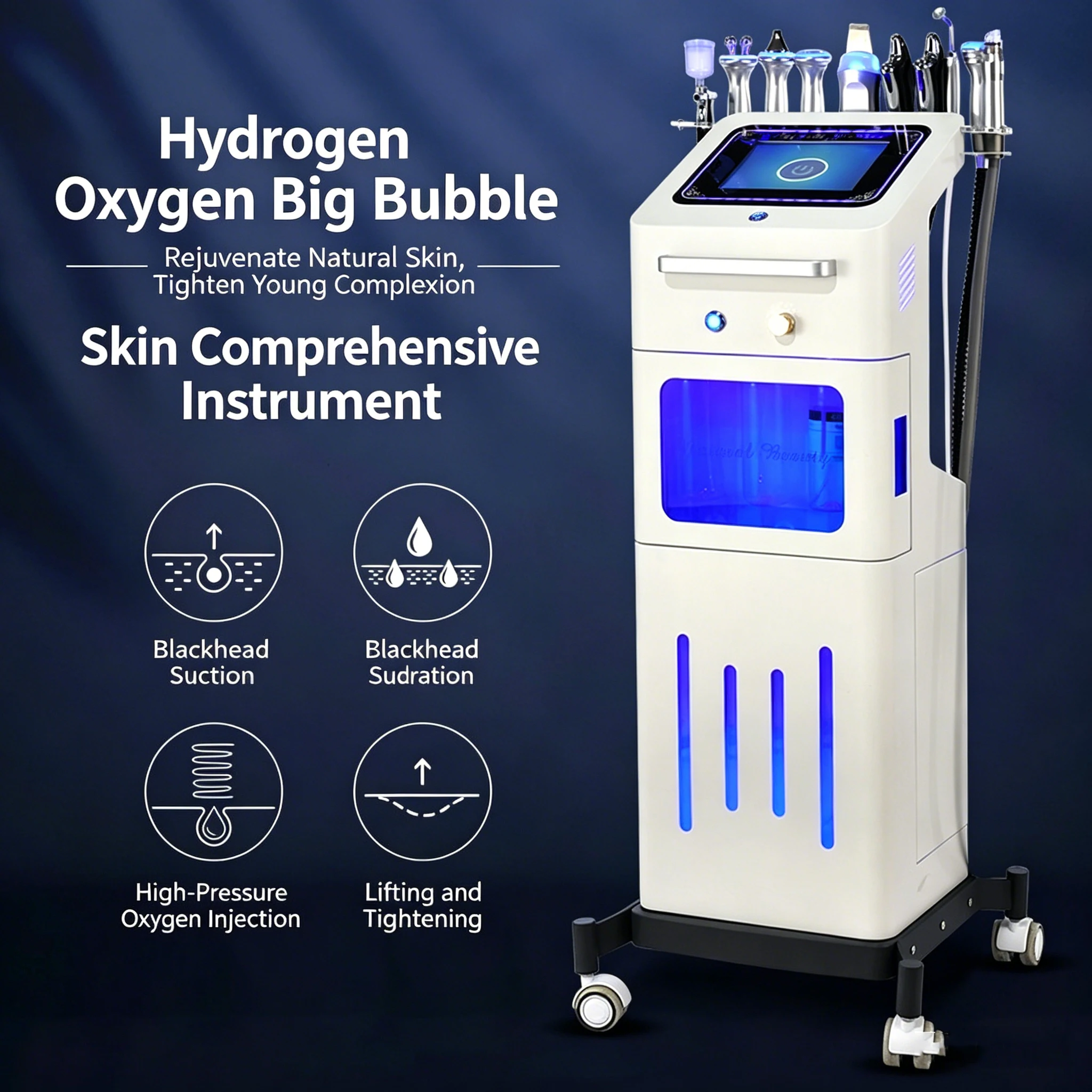 

Hydrogen Oxygen Large Bubble Skin management Device, Small Bubble Beauty Salon, Used for Blackhead Suction Facial Cleansing