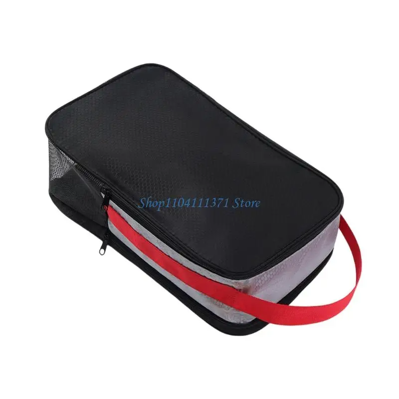 P9FC Oxford Cloth Athletic Shoe Storage Bag With Ergonomic Handle And Two Compartments For Tennis Gym Workout and Travel