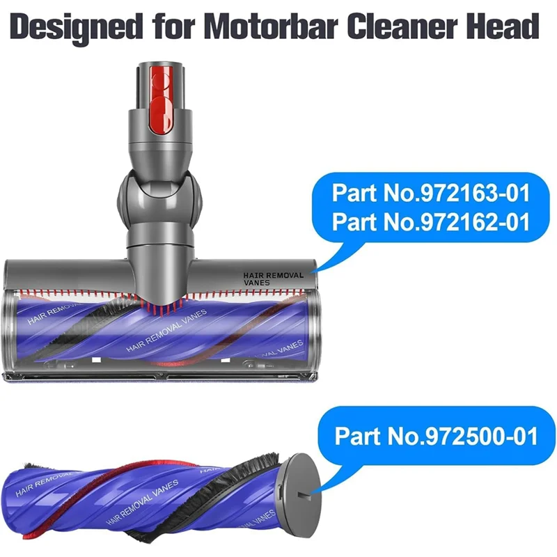 Verwirrungssichere Bürstenstange mit Endkappe für Dyson V11 V10 V8 V7 V12 Slim, SV10 SV11 SV12 SV14 SV30, Teilenummer. 972500-01-A58E