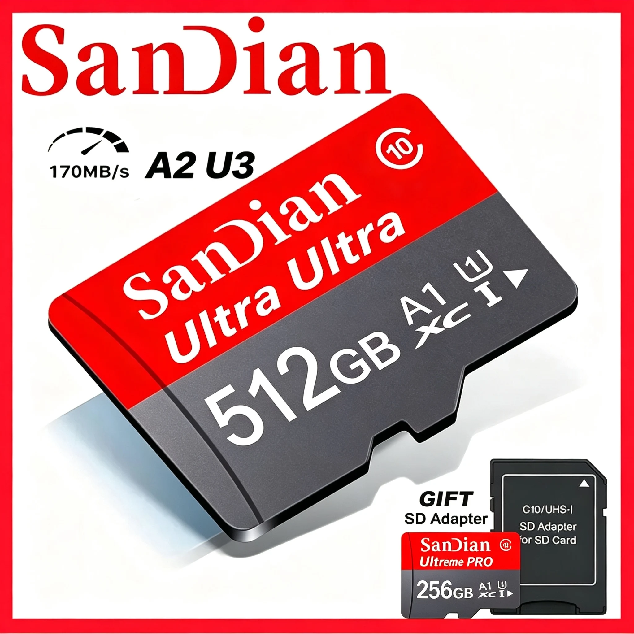 TF Cards SD Cards Micro TF SD Memory Card Micro 64GB 256GB 32GB 128GB 512GB TF SD Card U1 Temperature Proof High Speed for