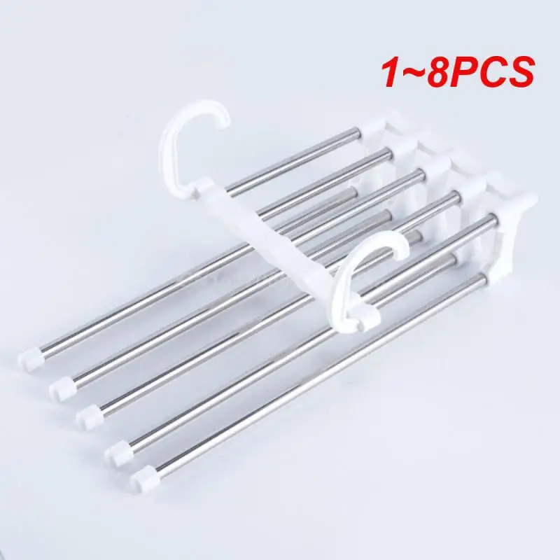 

1~8PCS In 1 Stainless Steel Pants Folding Storage Rack Trousers Hanger