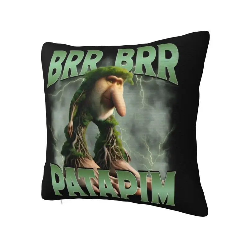 Brr Brr Patapim Italian Brainrot Meme Throw Pillow Case Home Decorative 3D Printing Sofa Cushion Cover Polyester Cozy Pillowslip