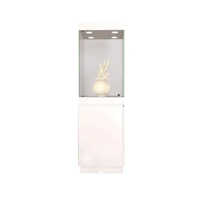 Glass Display Cabinet Antique Calligraphy and Painting Antique Wenqu Cabinet Metal Material Museum Display Cabinet Cultural