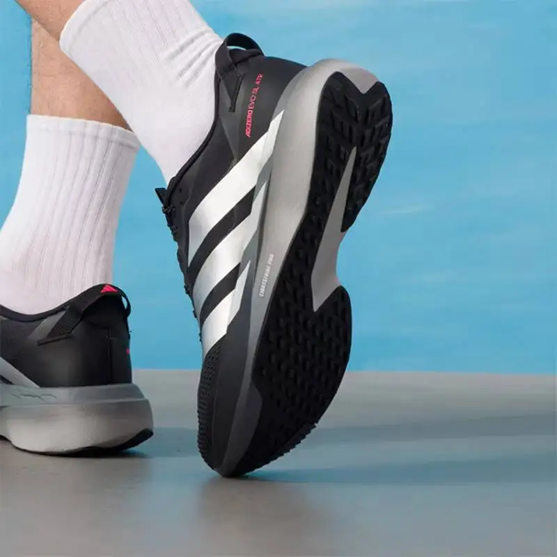 Popular Adidas Adizero Black Silver Racing Running Shoes  Lightstrike Pro Breathable Mesh Marathon Trainers Men Women KK0313