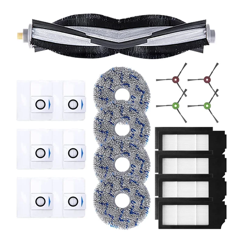 Acessórios para Ecovacs X1, Robô De Vácuo, Peças De Reposição, Escova Principal Do Rolo, Filtro De Escova Lateral, Mop Pads, Saco De Pó, Turbo