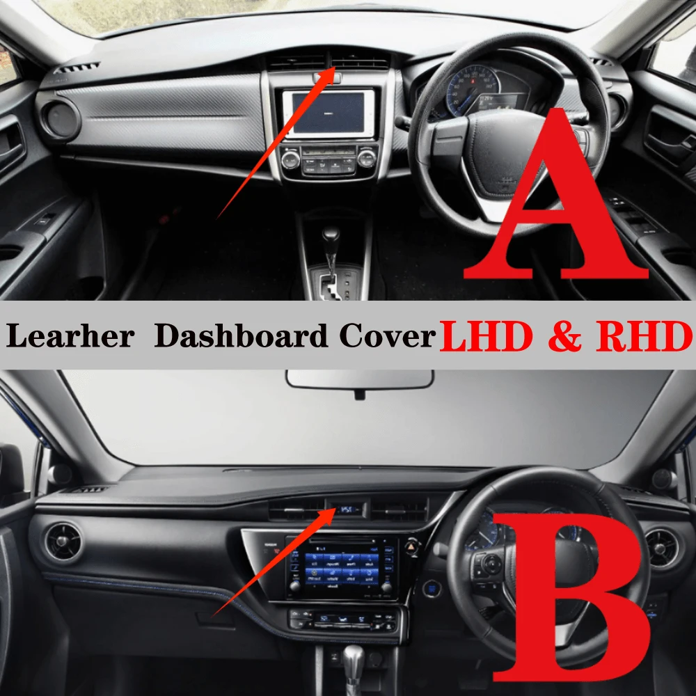 Car-styling PU Leather Dashmat Dashboard Cover Dash Mat For Toyota Corolla Estate Fielder E16 Axio NZE161 Altis 2012 2013 -2020