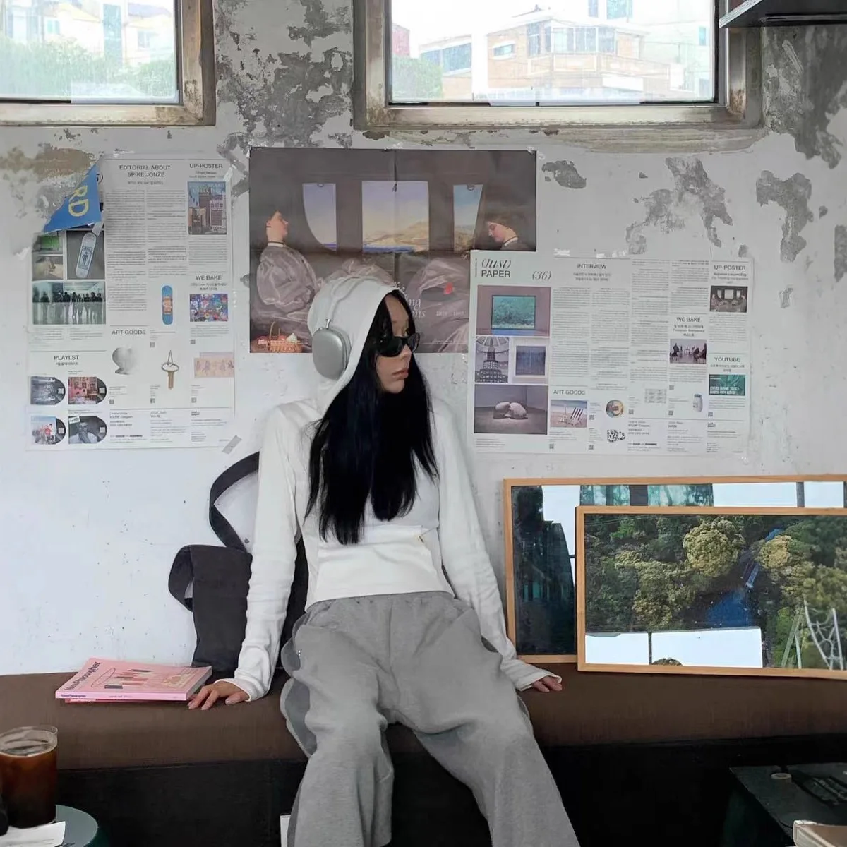 

Брюки с высокой талией и широкими штанинами, повседневные свободные брюки, спортивные брюки с боковыми карманами, прямые брюки, трикотажные брюки из органического хлопка