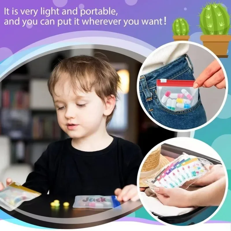5/20/50pc Mini Pill Dispenser Bags Protable Travel Jewel Pouch with Sliding Zipper Self-sealing Waterproof Storage Organization