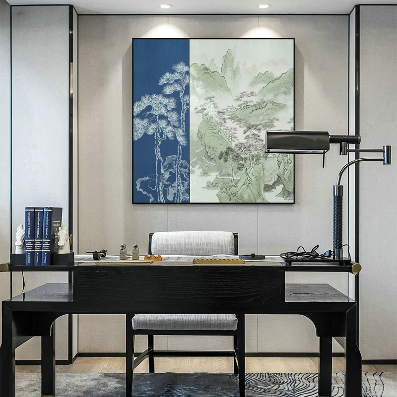 Pine Creek Mountain Stream Suzhou Embroidery Large Size 100*100cm, Room Decoration Embroidery Pain
