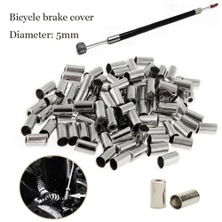 Embouts de câble de frein de vélo, 5mm, 100 pièces, pour dérailleur, manette de vitesse, sertissages