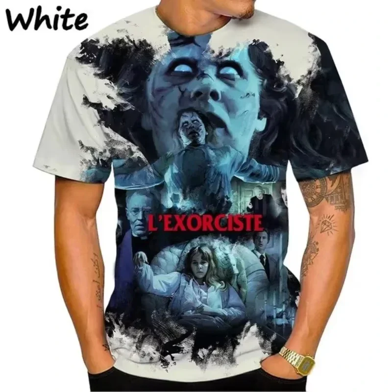 Hot Horror Movie The Exorcist 3D Print T-Shirt Men Women Short Sleeve Fashion T Shirts Oversized Harajuku Tees Tops Kid Clothing