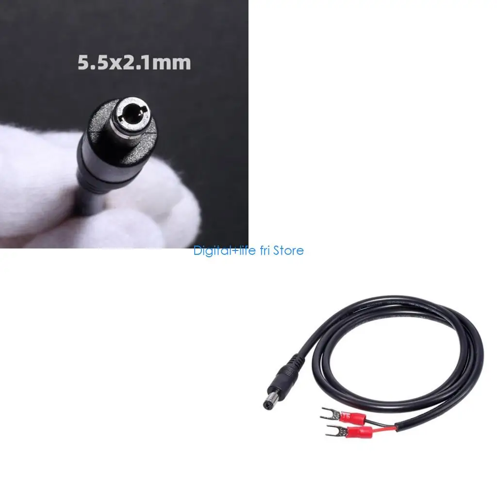 E06D Durable 18AWG Charging Cord DC5521 Power Line 5.5x2.1mm Power Supply Cable 120W for Router, Speaker, LED Light Blowers