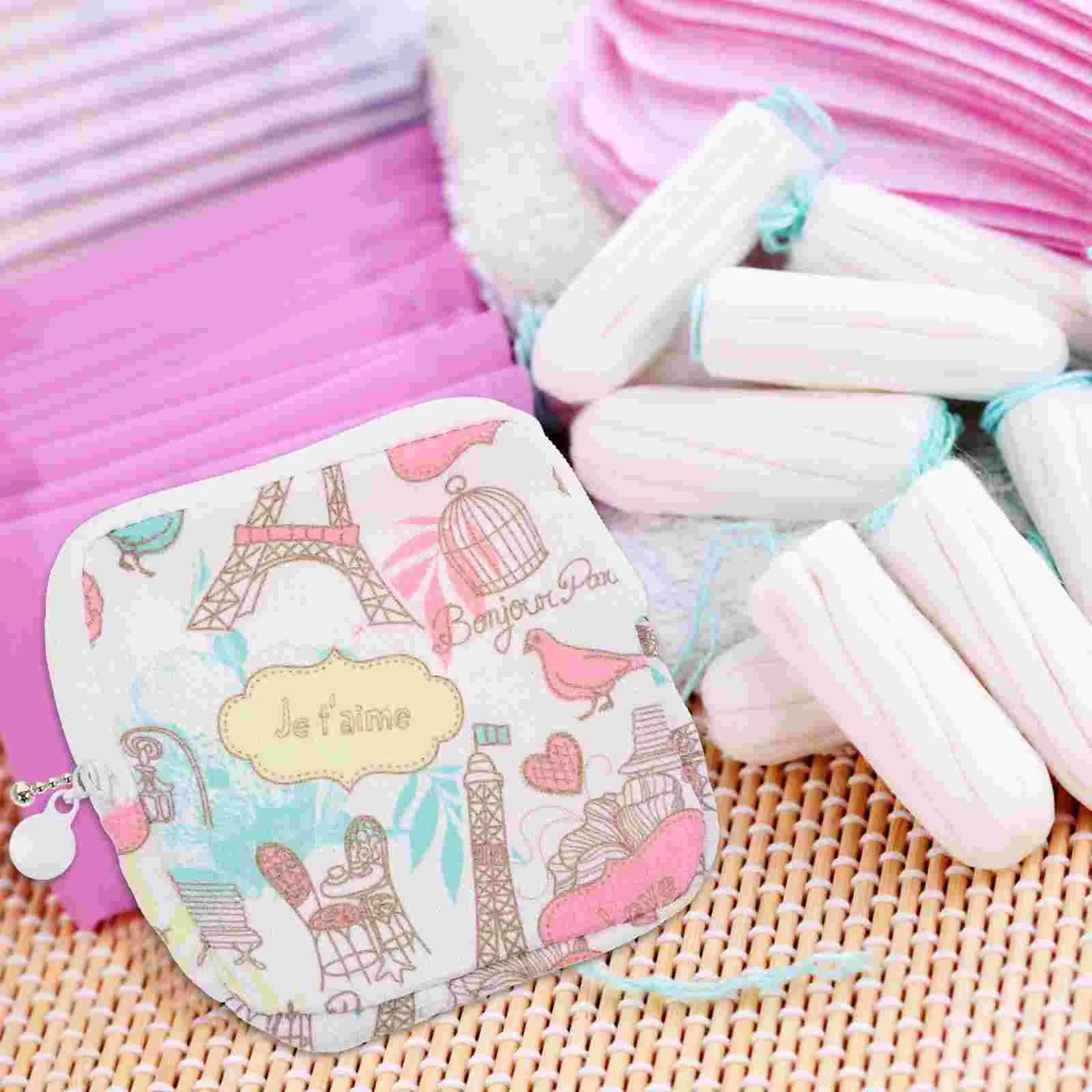 Purses Women Sanitary Pouch Cartoon Portable Plain Secret Pad Holder Storage Bag Girl