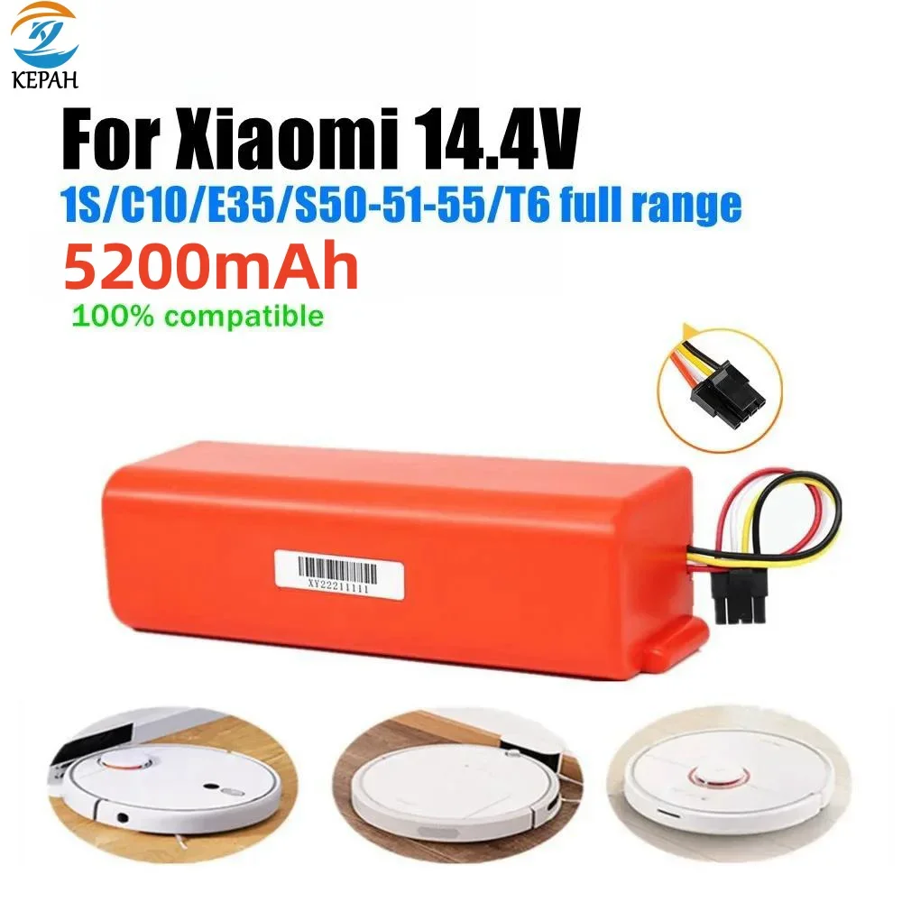 

Original 14.4V 5200mAh 2P4S Robotic Vacuum Cleaner Replacement Battery For Xiaomi Roborock S55 S60 S65 S50 S51 S5 MAX S6 Parts