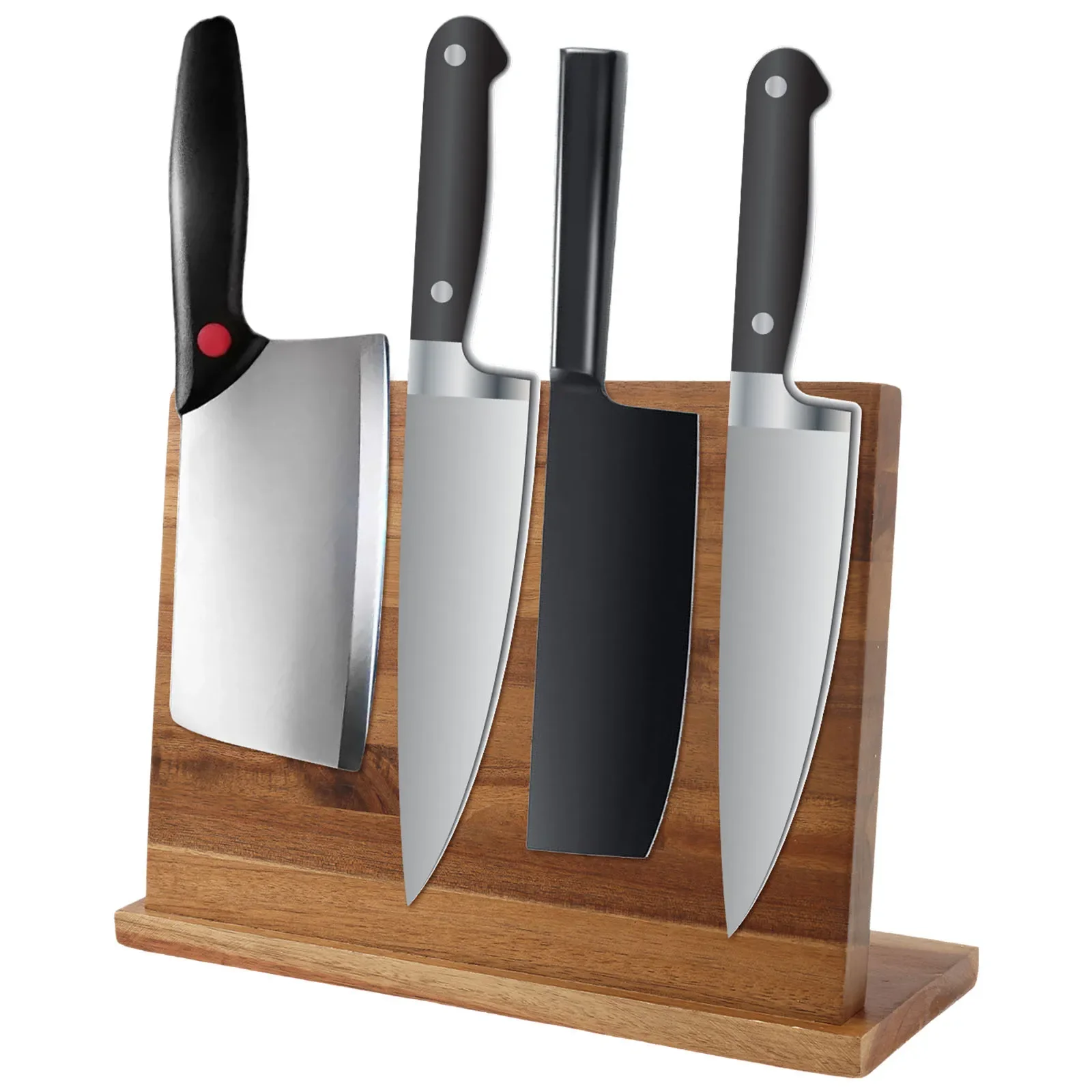 

Magnetic Knife Holder with Anti Slip Pad Perforation-free Kitchen Knife Storage Rack Double-sided Strong Magnetic Hold Bracket