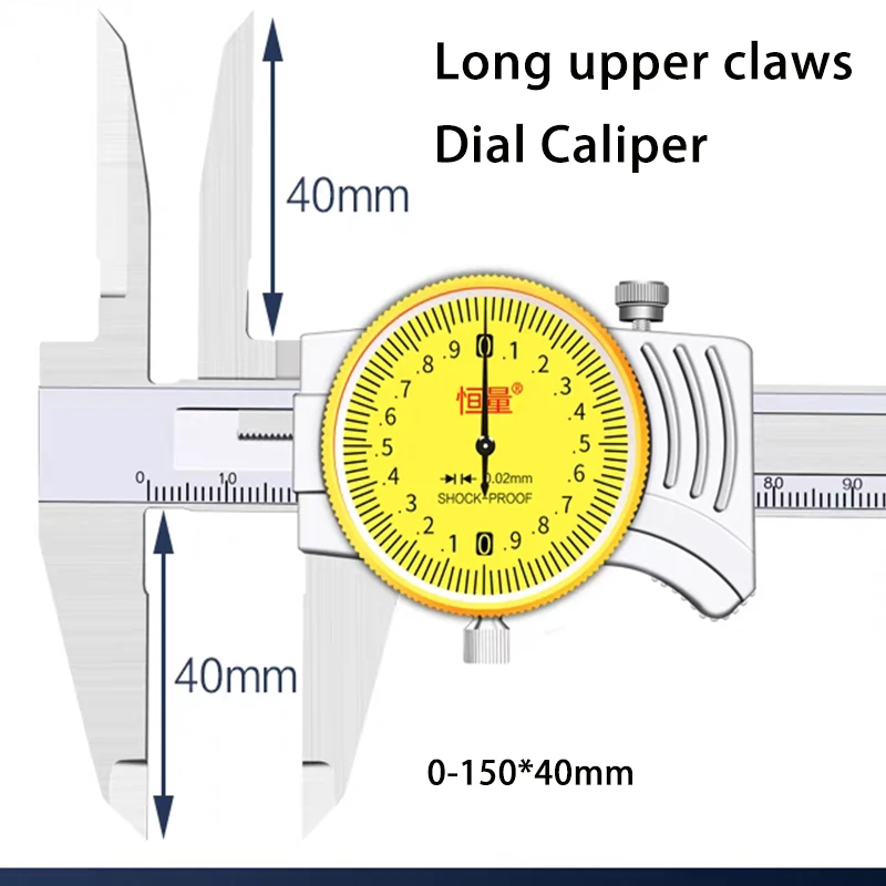 lengthening long upper jaws digital venier dial caliper extend internal measurement inner diameter inside hole Visual reading