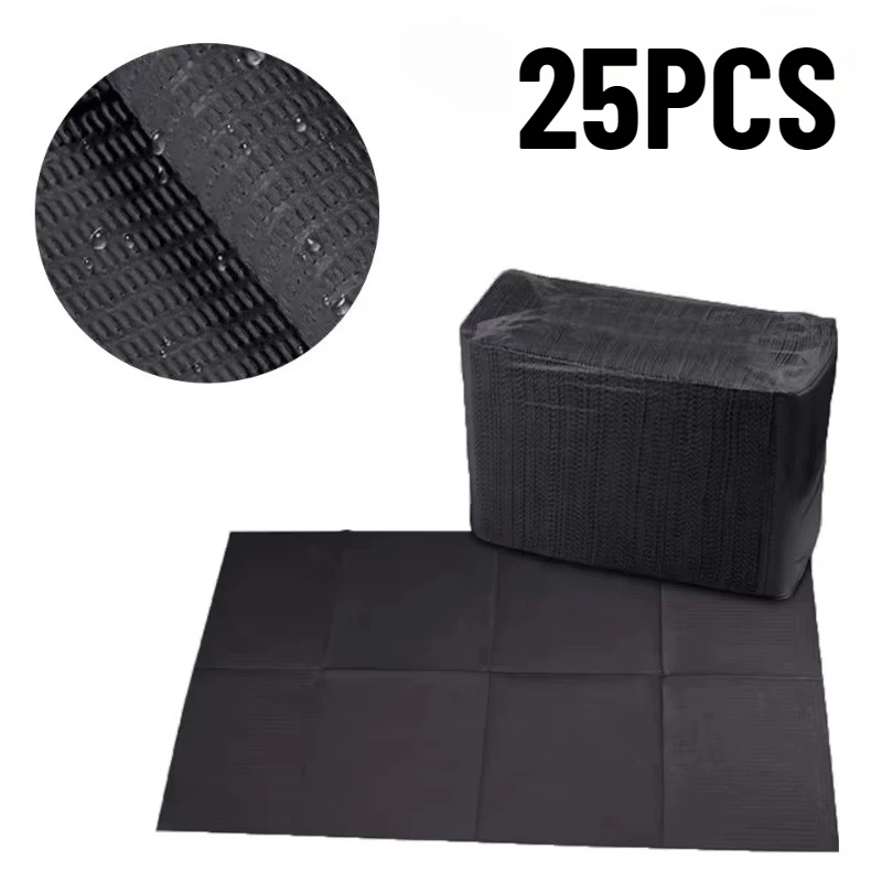 25PCS Black Disposable Waterproof Tattoo Tablecloth Nail Pad Tattoo Clean Tablecloth Cleaning Table Mat Accessories