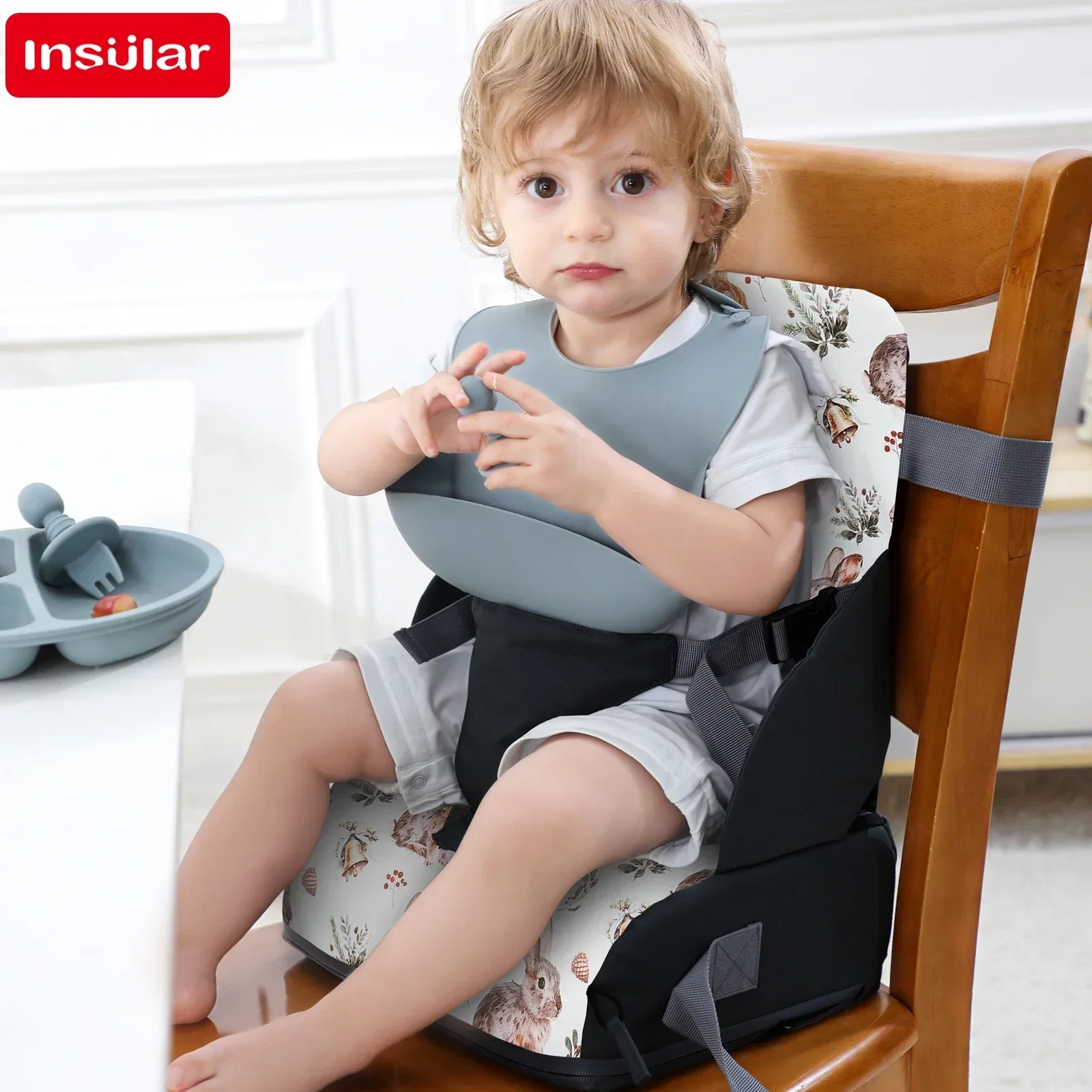 Kids Dining Table Seat Booster Cushion Removable Portable Kids Dining Chair Booster Cushion Sponge Seat Cushion Anti-slip Mat