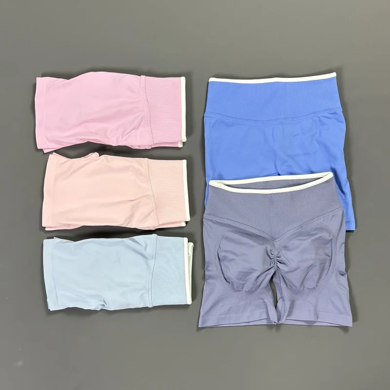 HISTELLO Workout Shorts Women Seamless Sculpt Scrunch Yoga Pants High Elastic Solid Color Squat Proof Gym Fitness Biker Shorts