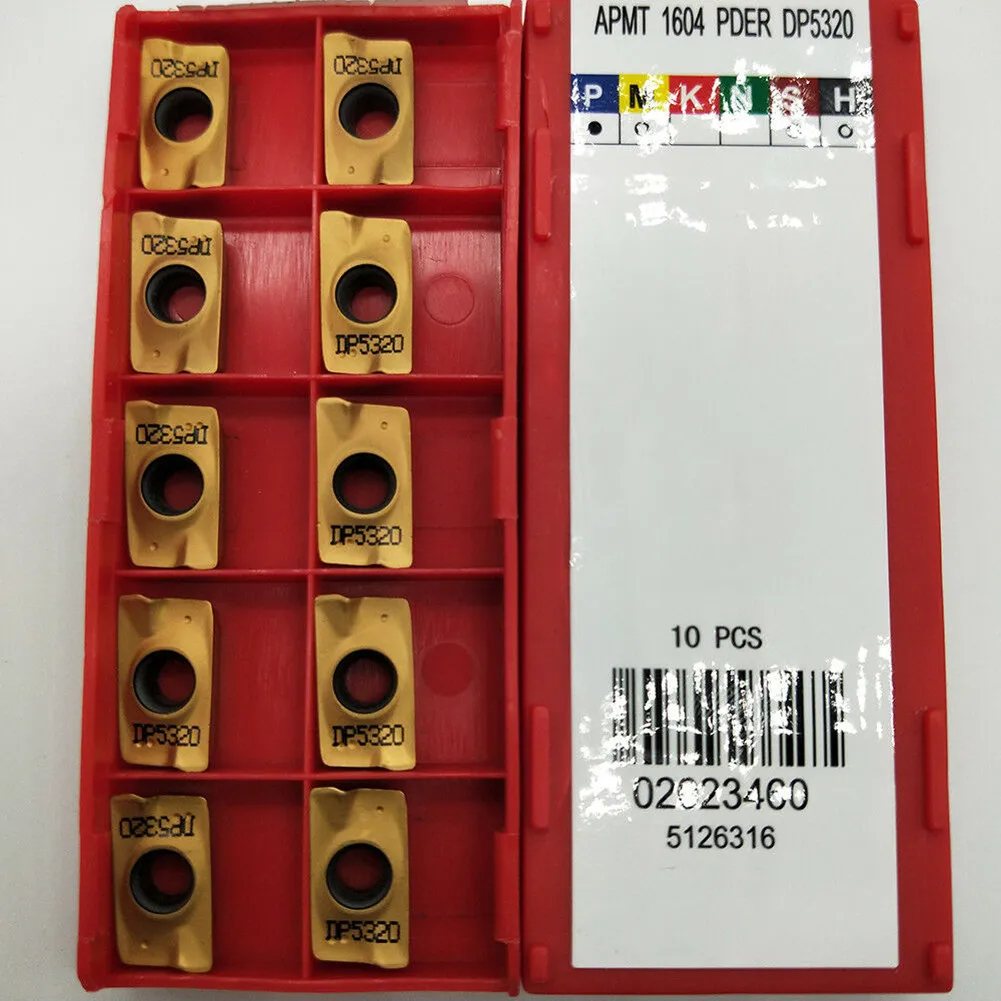 

Производительность повышения производительности с 10 твердосплавными пластинами APMT1604PDER DP5320 для стальных фрез, хорошая точность и высокая твердость