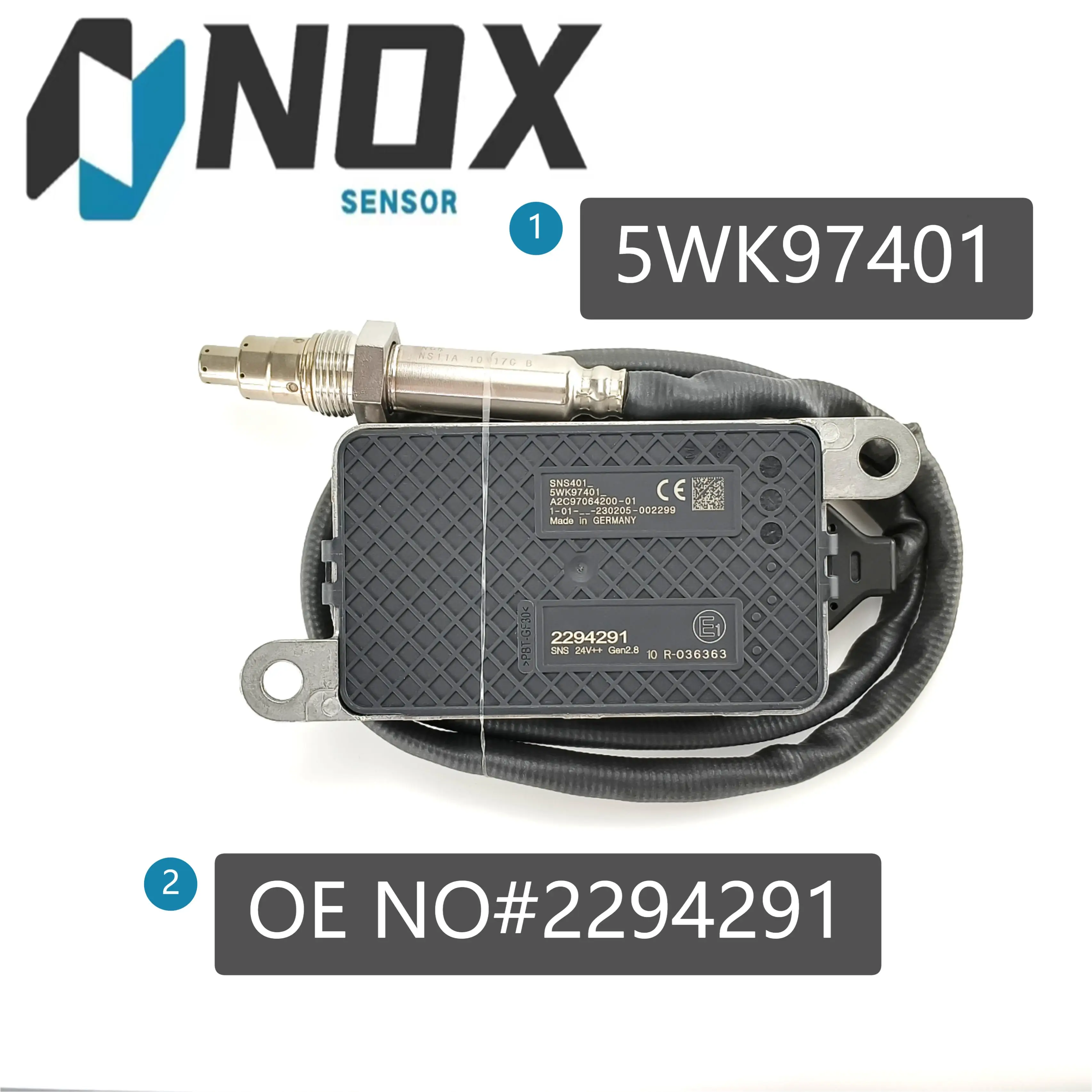 

5WK9 7401 2294291 2064769 2247381 2296801 5WK97401 Nitrogen Oxygen NOx Sensor 24V For Scania Engine Spare Parts