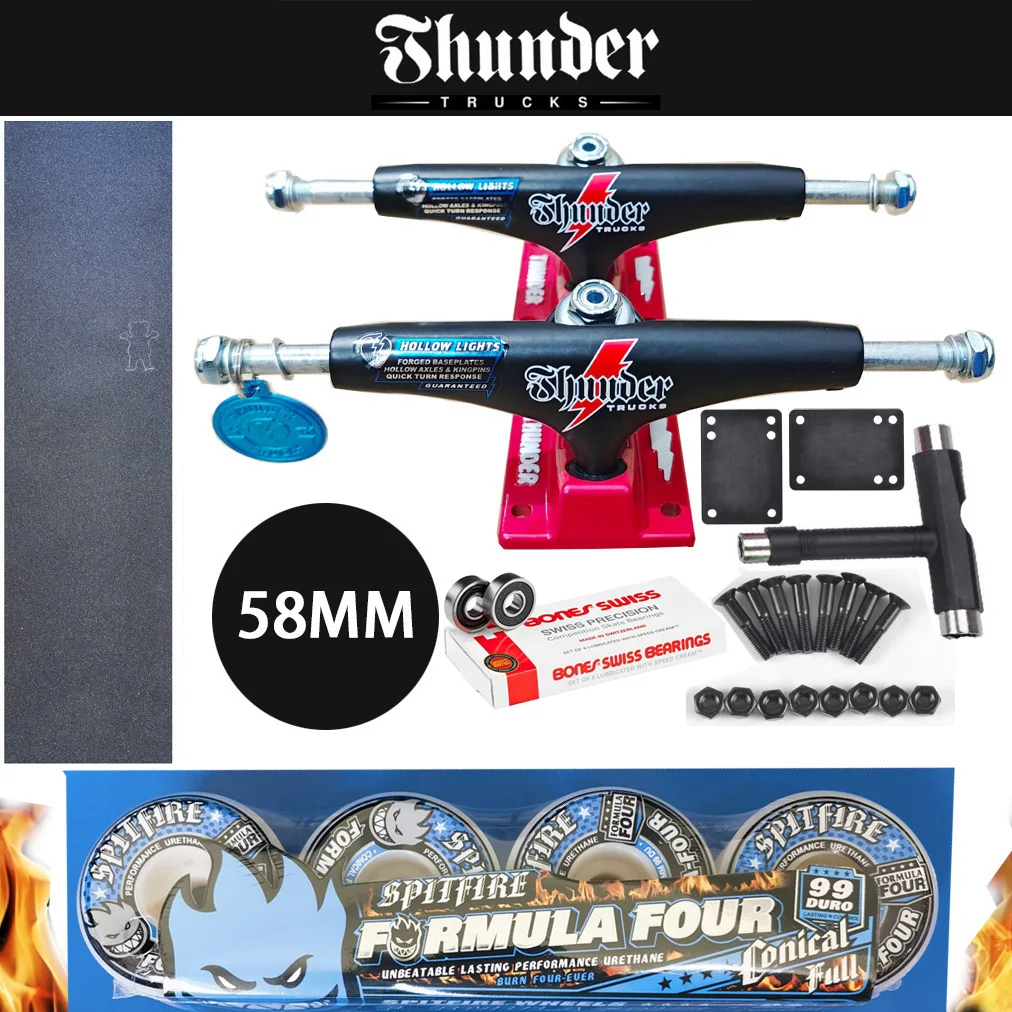 thunder-skateboard-trucks-147-size-for-8-inch-decks-plus-pro-chrome-steel-bns-bearings-grip-tape-skateboards-and-sf-wheels