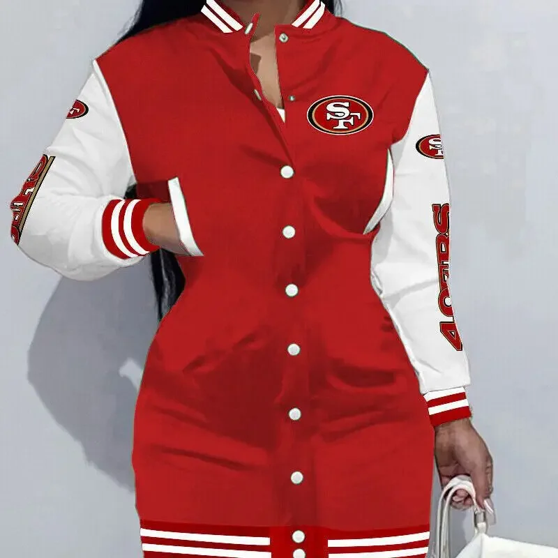 طويلة الأكمام الطباعة الرقمية الأزهار المفتوحة سترة NFL كرة القدم صورة ظلية اللباس عارضة الرياضة عمال المرأة سترة / معطف قصير