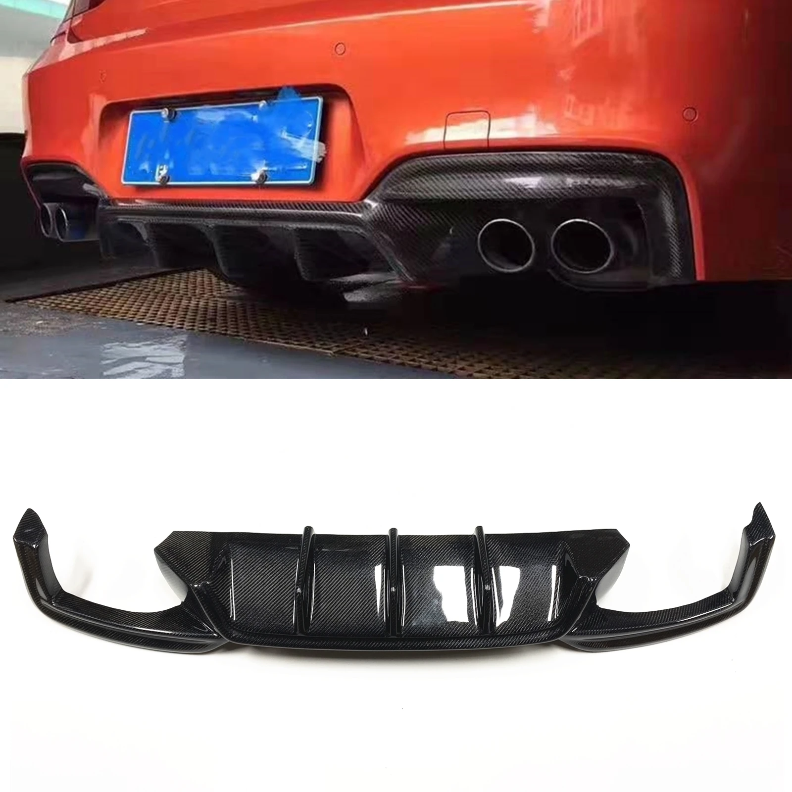 

Rear Bumper Diffuser Spoiler Lip For BMW 6 Series 640i 650i F06 F12 F13 M6 M Sport Tech 2012-2018 Real Carbon Fiber/Fiberglass