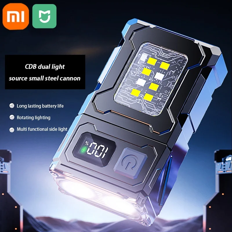 Xiaomi Mini LED COB Flashlight Dual Light Source Super Bright Headlight USB Charged Rotatable Outdoor Camping Emergency Lantern