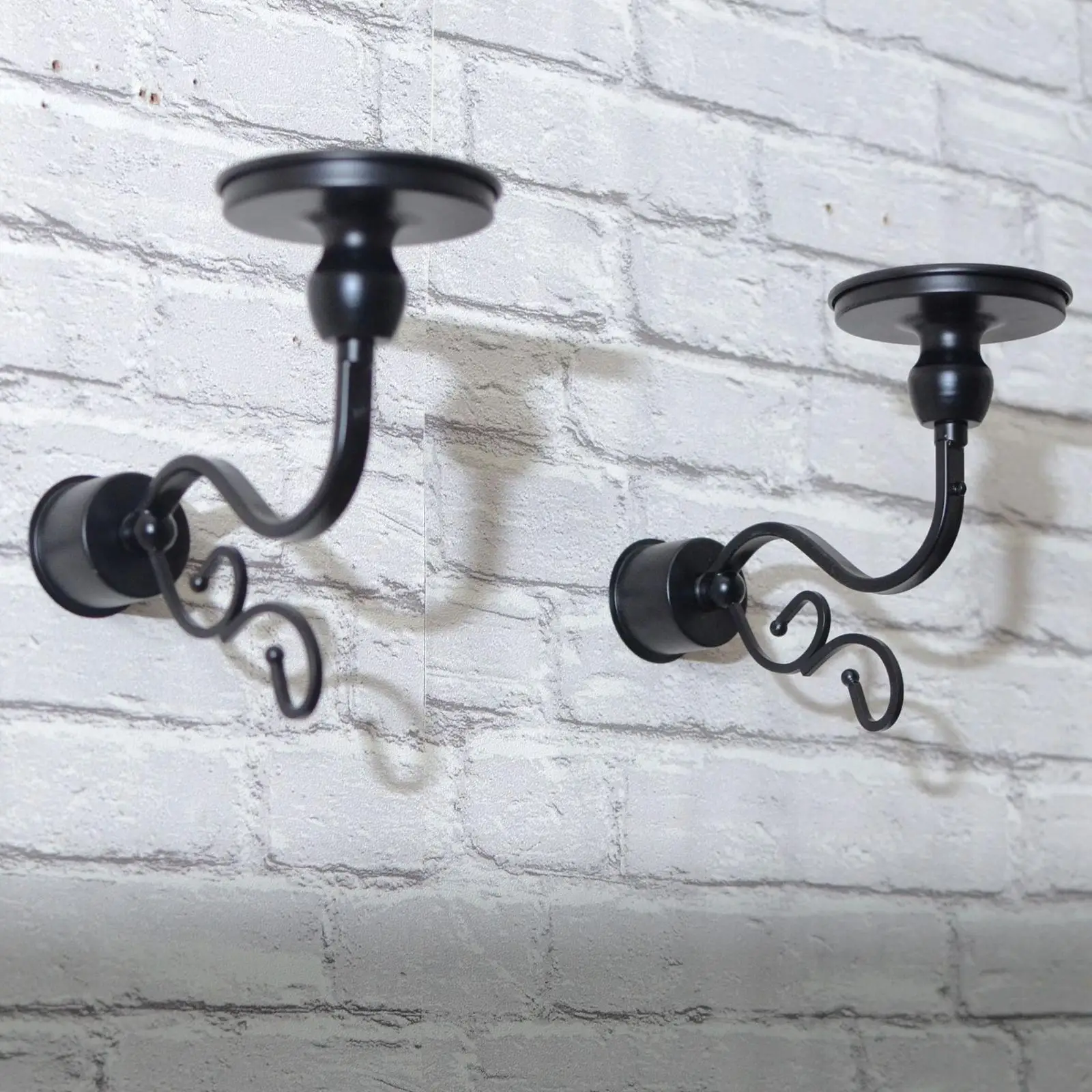 2pcs Decorative Iron Candle Holder Wall Candelabrum for Living Room Pillar Candles Home Accent Ornament