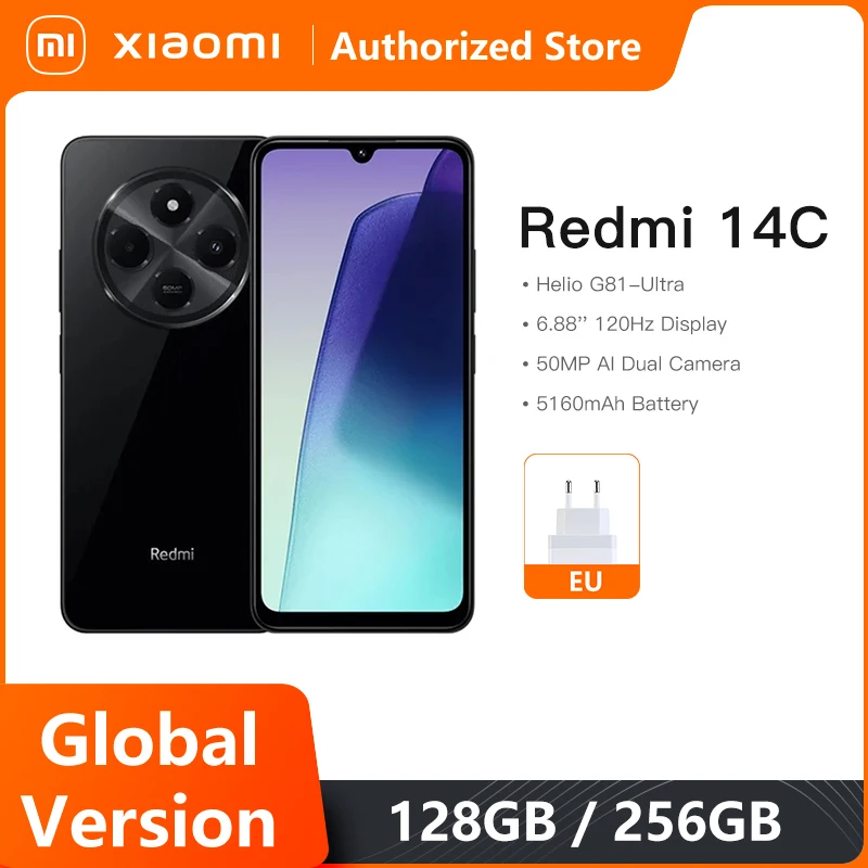 Xiaomi Redmi 14C Global Version Helio G81-Ultra Immersion 6.88'' 120Hz Display 50MP AI Dual Camera Massive 5160mAh Battery