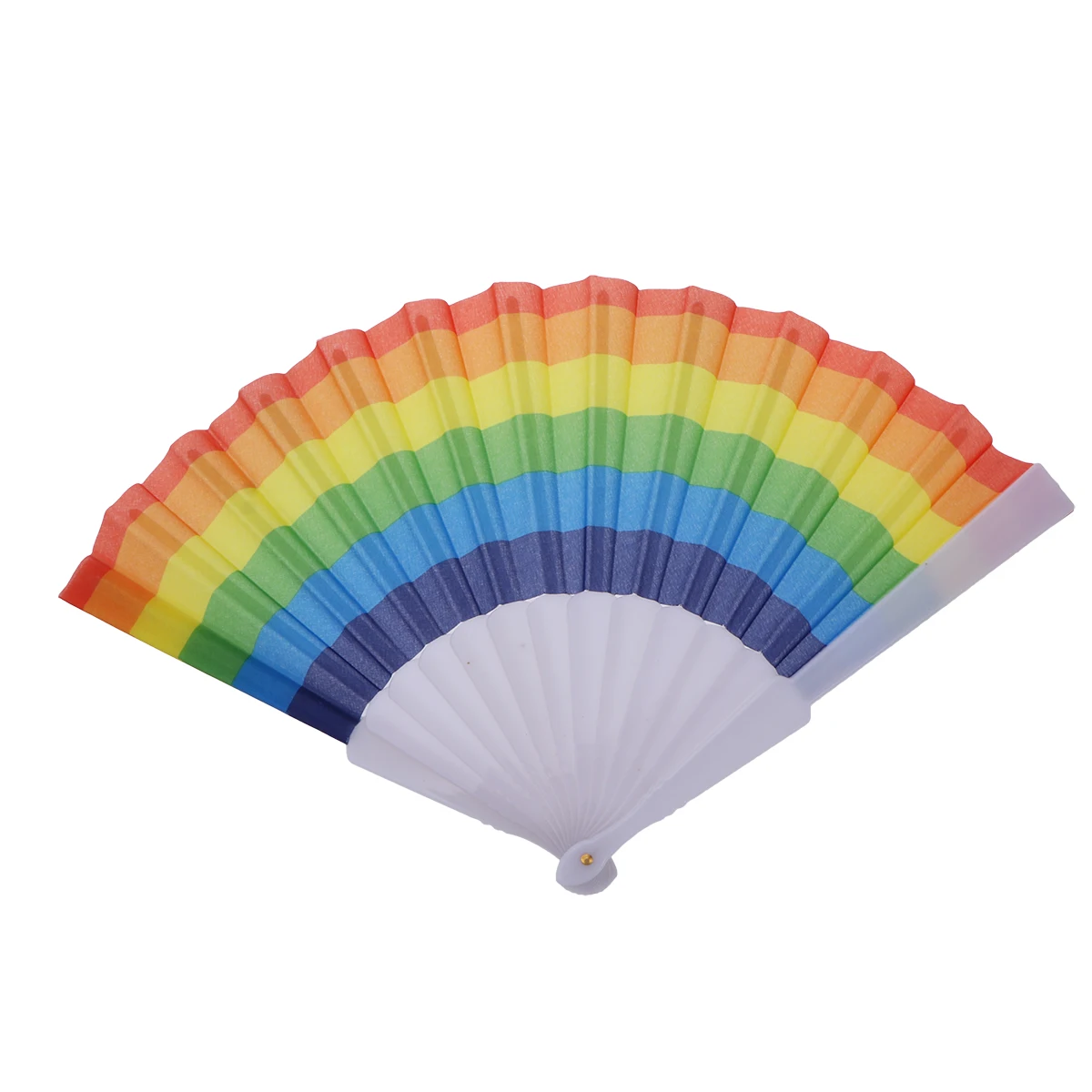 

Rainbow Folding Fan Colorful Fabric Lightweight Compact Portable for Performance Party Parade Dance Pride Gift Folding Fan