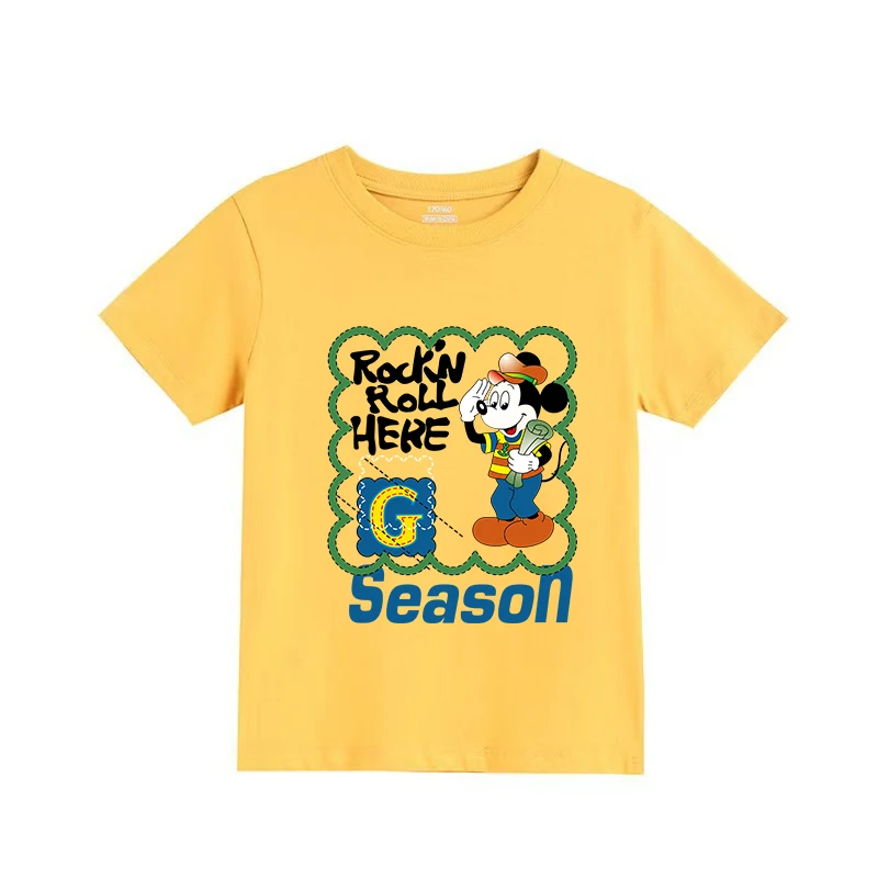 

Disney Children's Clothing Tops Mickey Short-sleeved T-shirts Toddler Clothing Summer T-shirts Printed Cartoon Fashi