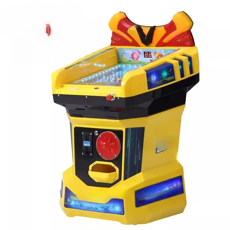 A coin-operated electronic pinball game machine for inflatable entertainment
