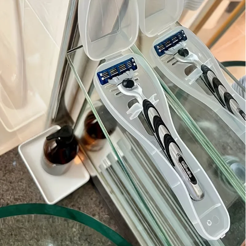 Transparent shaving kit box, travel portable shaving kit storage box, dust-proof shaving kit storage - view 4