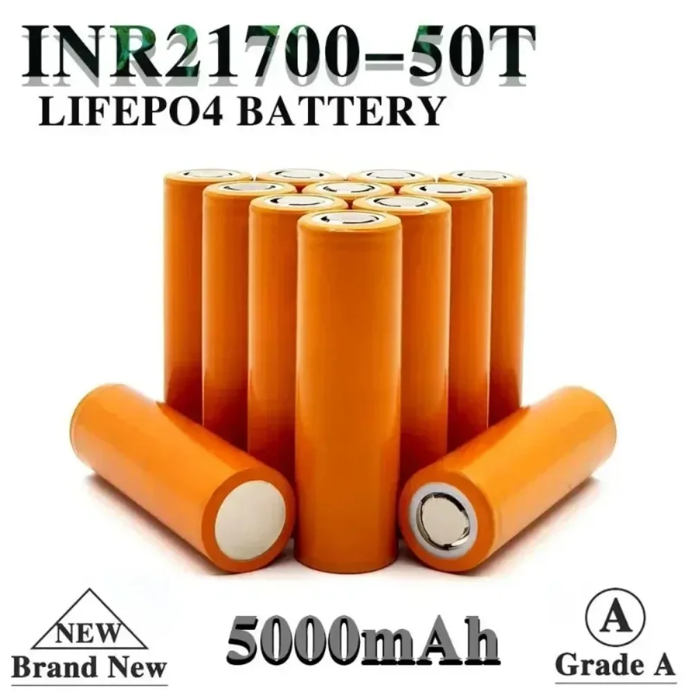 5000mAh INR21700-50T Original Battery 21700 3.7V 5.0Ah 30A High Discharge Super Large Capacity for Power Tools Flashlights Etc.