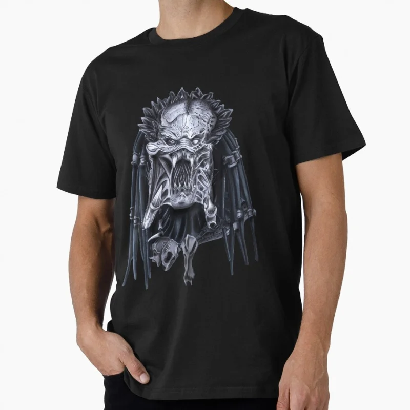 

Retro Horror Sci-Fi Predator Gift T shirt Jungle Hunter Alien Warrior tee 1212 Short Sleeve Graphic Clothes All size Tops S-6XL